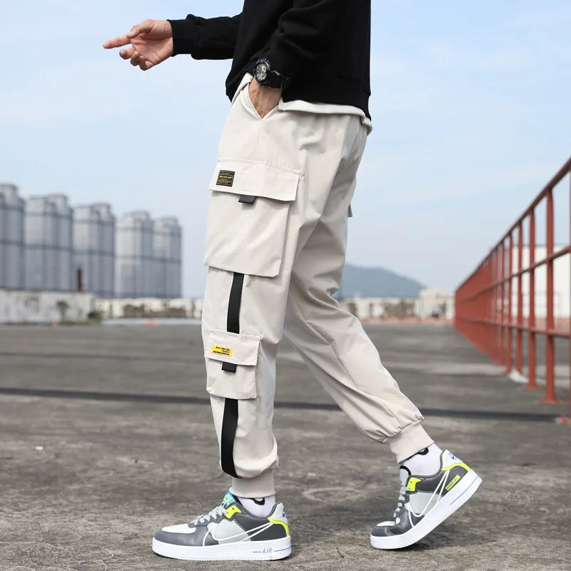 Ribbon Harem Jogger Pants – Classic Streetwear Casual Trousers for Men