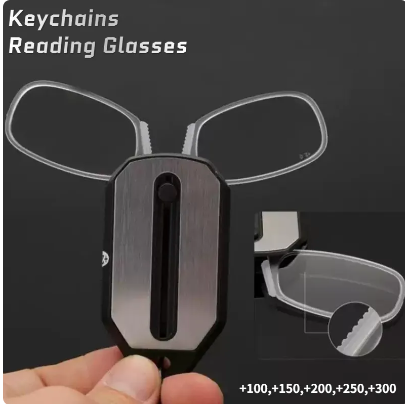 Folding Legless Ultralight Keychain Reading Glasses - Card-Thin Portable Readers for Men & Women (5 Strengths)