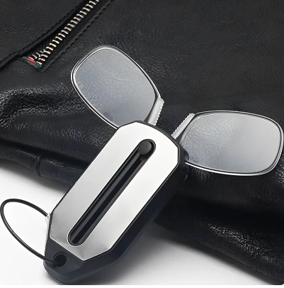 Folding Legless Ultralight Keychain Reading Glasses - Card-Thin Portable Readers for Men & Women (5 Strengths)
