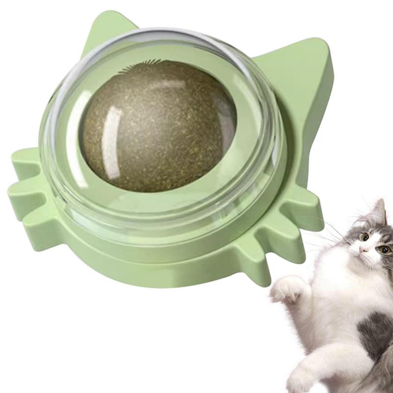 Catnip Ball Cat Toy – 360° Rotating Wall Stick Chew & Play Toy for Kittens & Cats