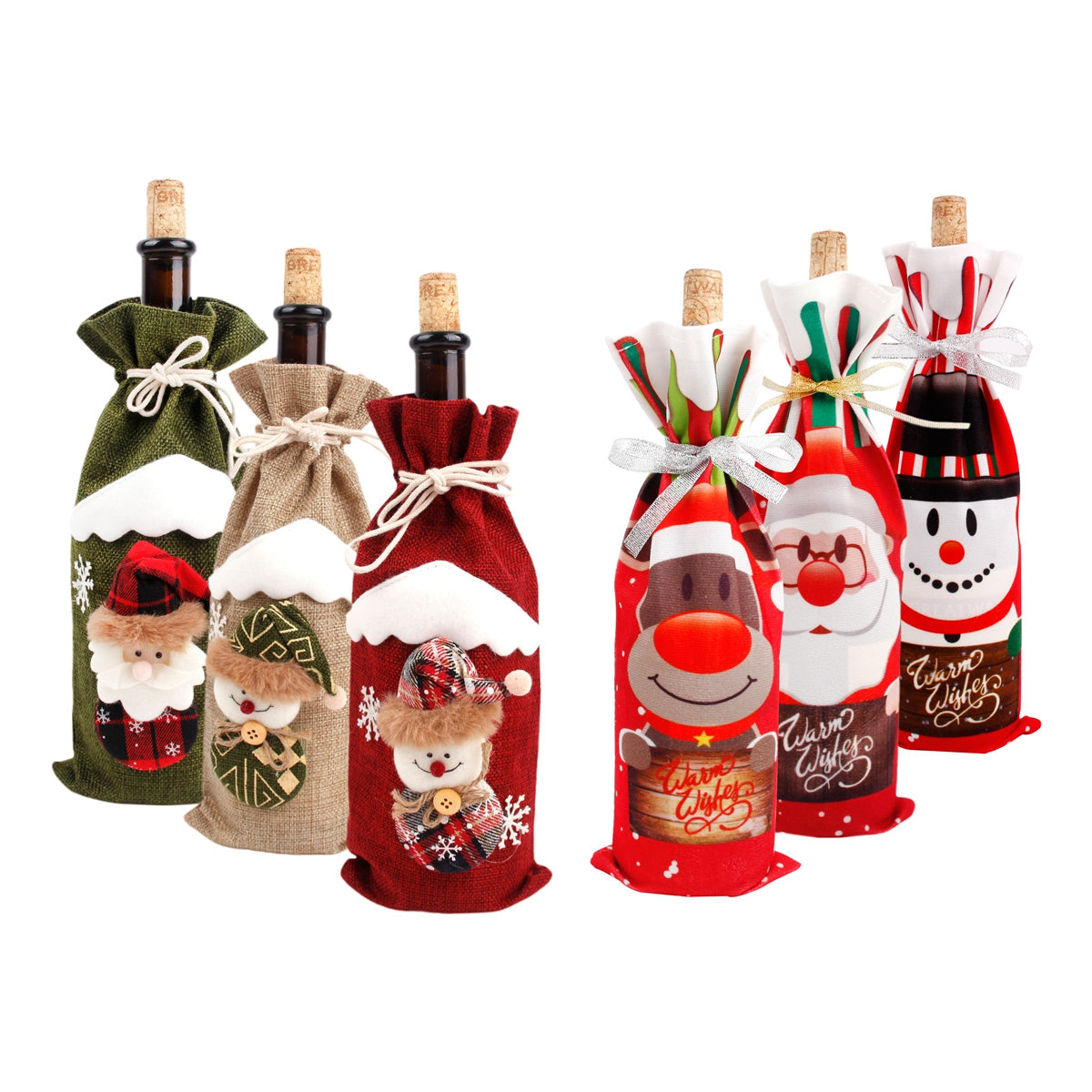 Christmas Wine Bottle Cover - Festive Holiday Table Decoration