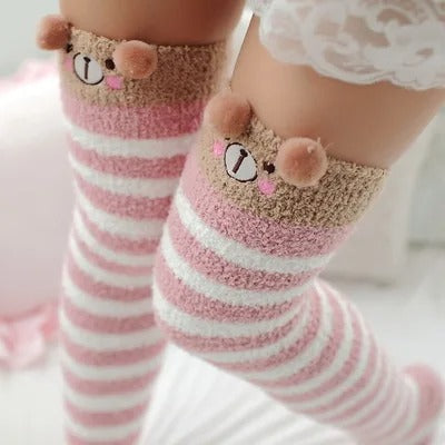 Women & Girls Knee Length Coral Fleece Warm Socks