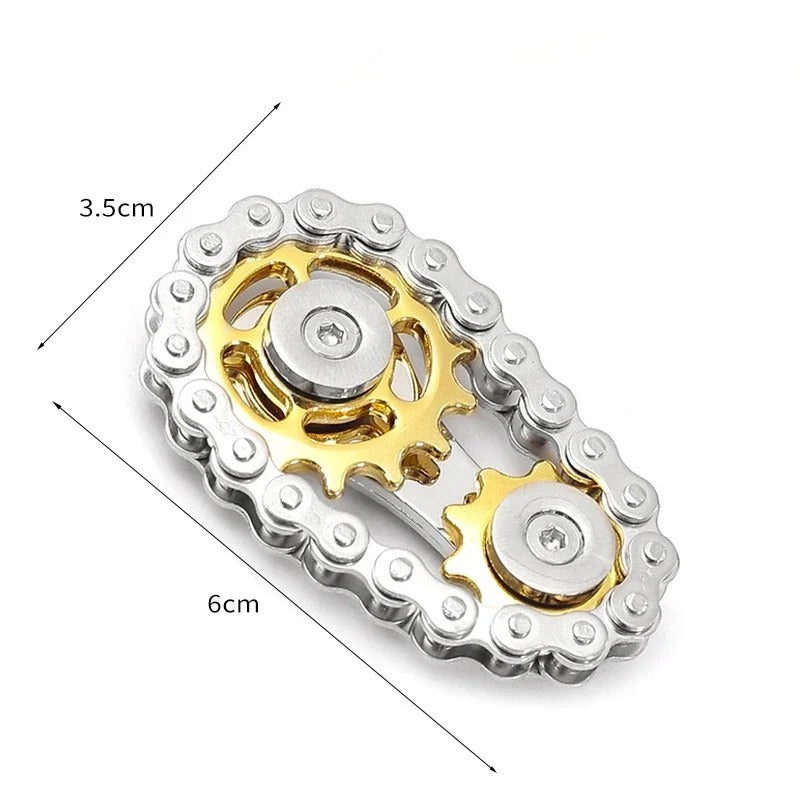 Metal Chain Flywheel Fingertip Gyro Spinner – Anti-Stress Fidget Toy | ADHD & Anxiety Relief
