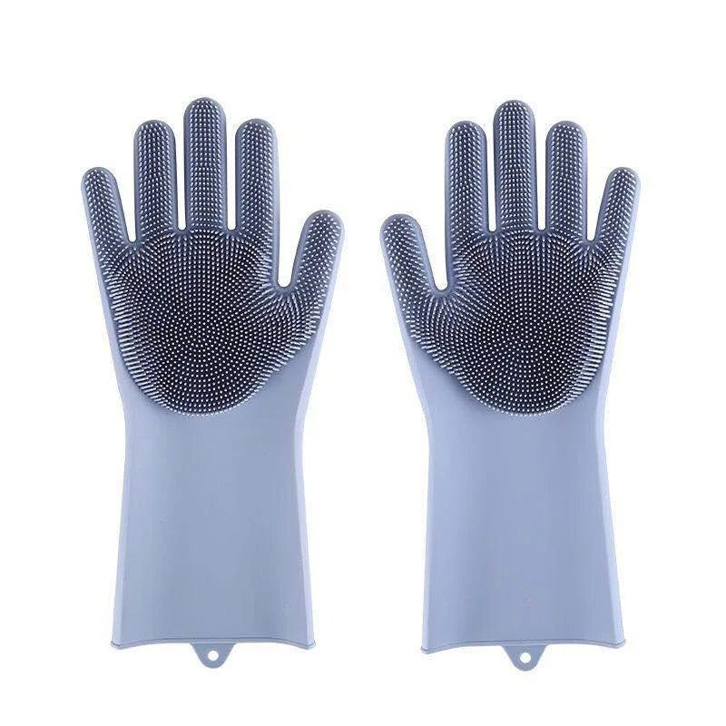 Silicone Pet Bath Brush Gloves – Dog & Cat Grooming Mitt with Massage Bristles