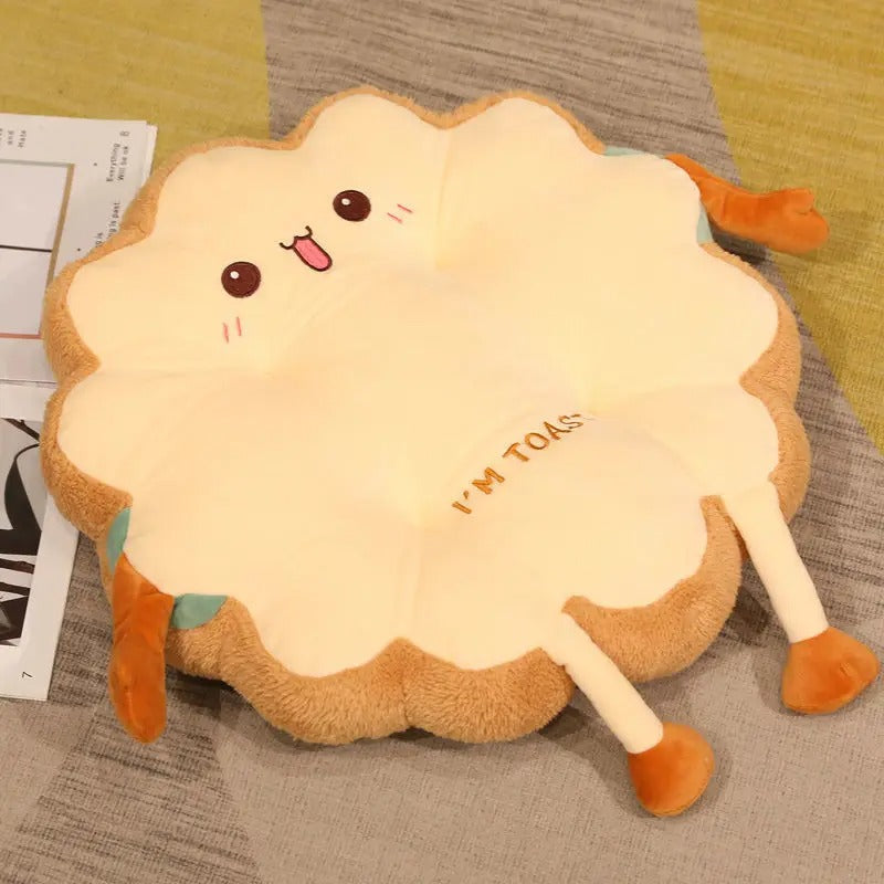 Kawaii Bread Toast Plush Cushion Doll – Cute Simulation Food Stuffed Toy for Kids & Home Decor
