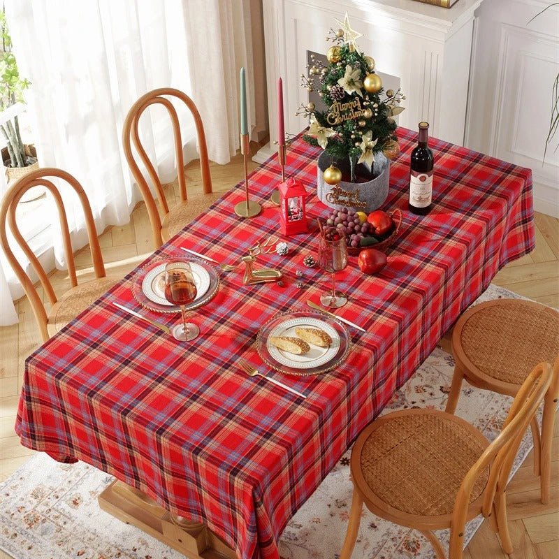 Christmas Checkered Tablecloth – Festive Holiday Table Cover for Dining, Parties & Xmas Gatherings