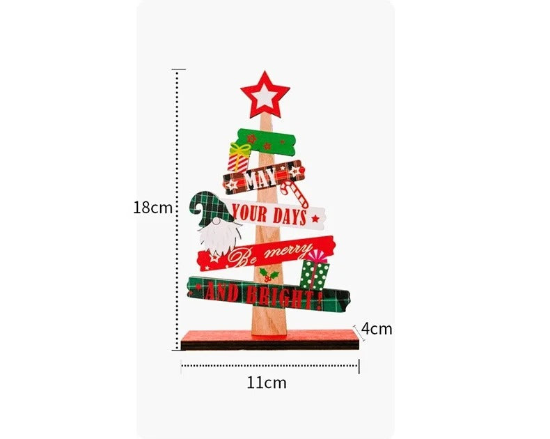 Desktop Christmas Tree & Santa Claus DIY Wooden Decoration – Festive Desk Ornament & Craft Kit