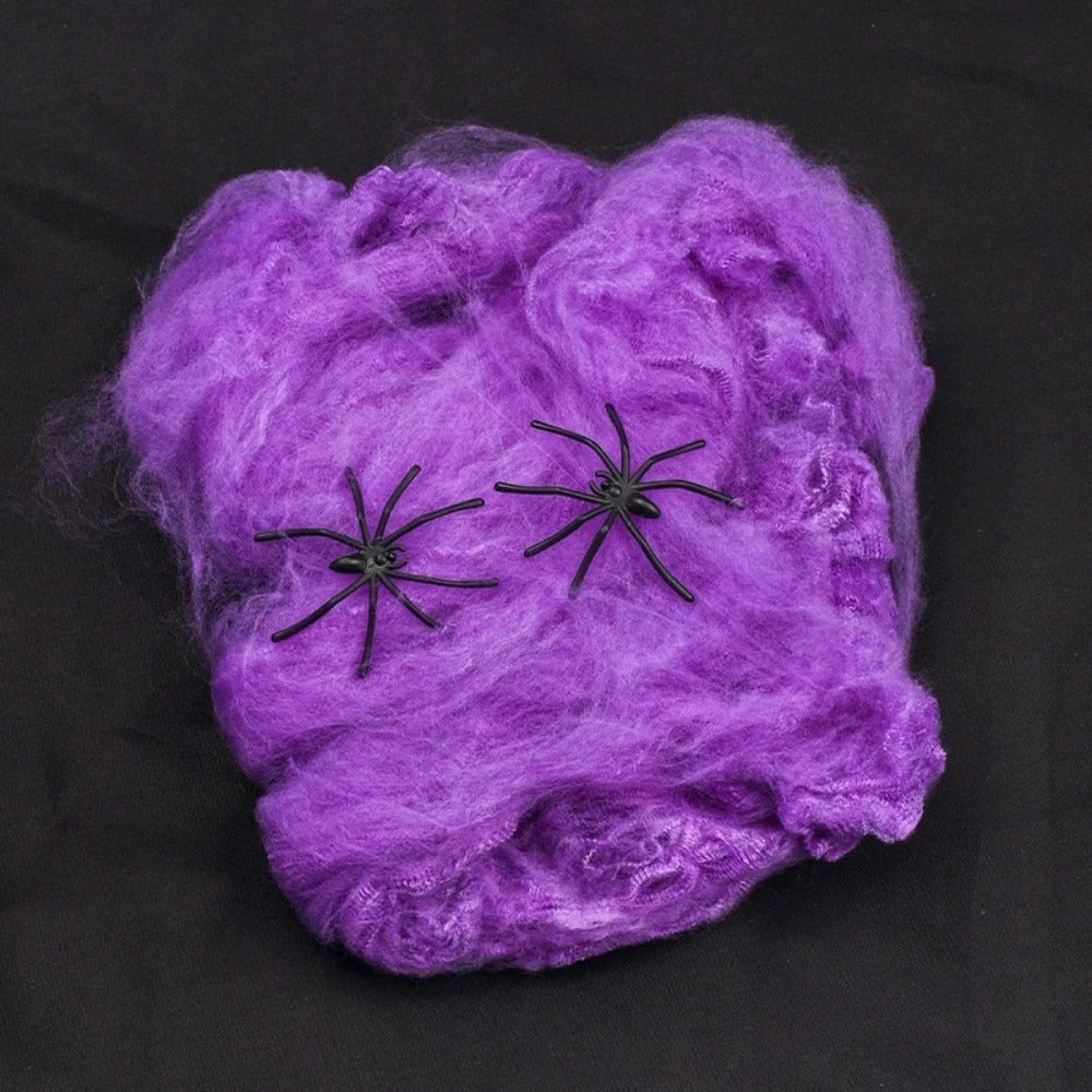 Halloween Artificial Spider Web & Cobweb Decoration – Stretchy Gothic Haunted House Decor