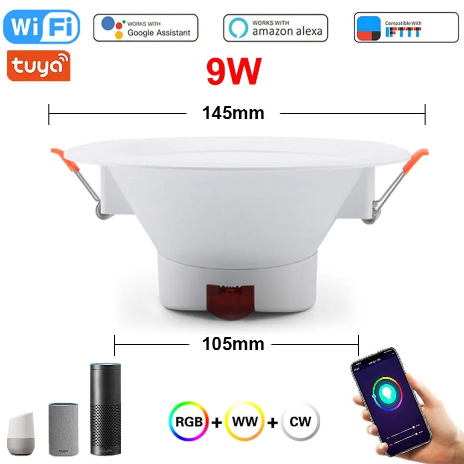 Tuya WiFi Smart LED Downlight – 5W 7W 9W 10W 15W 220V Dimmable Spot Light Compatible with Alexa & Google Home
