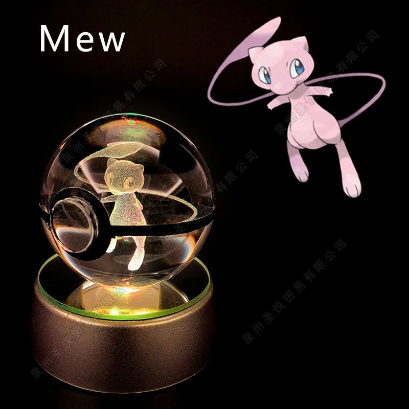 Pokémon 3D Crystal Ball Night Light with Colour-Changing LED Base