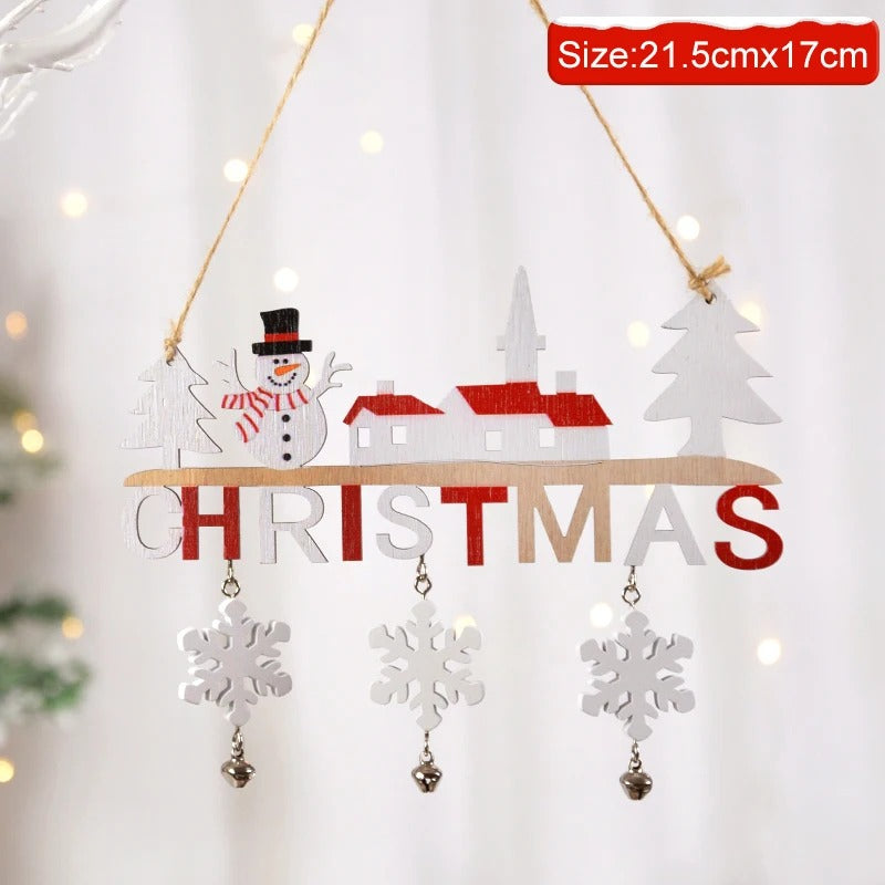 Gnome Santa Claus Wooden Hanging Ornament – Merry Christmas Tree & Wall Decoration