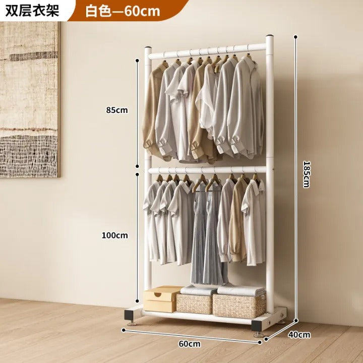 Double Layer Clothes Drying Rack - Heavy Duty Floor Standing Organizer