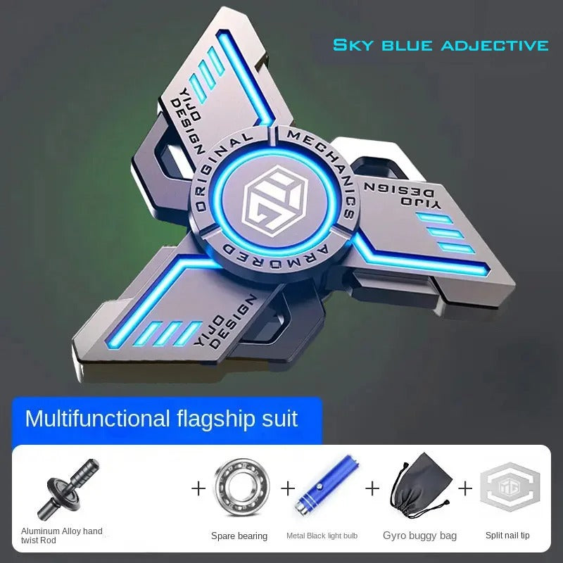 Luminous EDC Metal Fidget Spinner – Glow in the Dark Stress Relief Toy for Adults & Kids