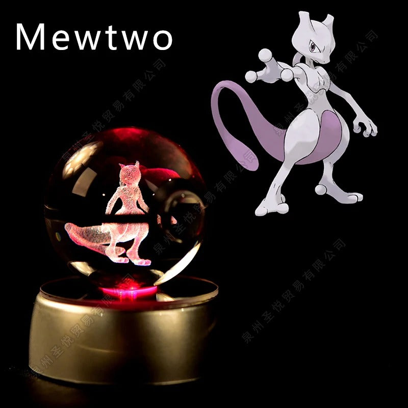 Pokémon 3D Crystal Ball Night Light with Colour-Changing LED Base