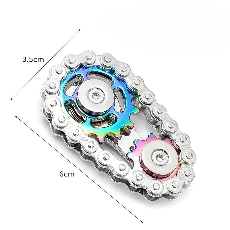 Metal Chain Flywheel Fingertip Gyro Spinner – Anti-Stress Fidget Toy | ADHD & Anxiety Relief