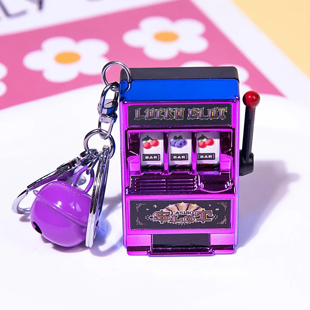 Mini Slot Machine Keychain – Novelty Lucky Charm Keyring Toy for Adults & Gambling Enthusiasts - QuirkyFindsHub