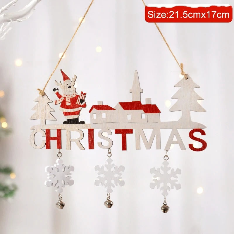 Gnome Santa Claus Wooden Hanging Ornament – Merry Christmas Tree & Wall Decoration