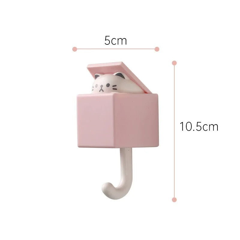 Adhesive Cartoon Cat Hooks