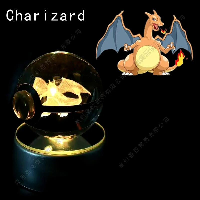 Pokémon 3D Crystal Ball Night Light with Colour-Changing LED Base