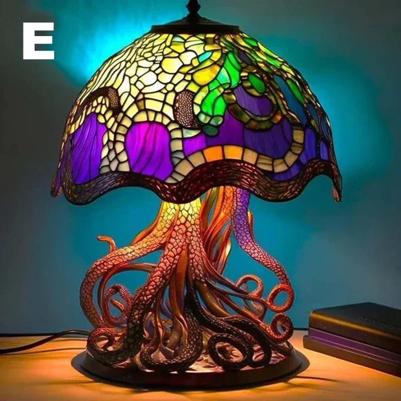 Fairy Mushroom Garden Stained Glass Lamp – Handmade Night Light