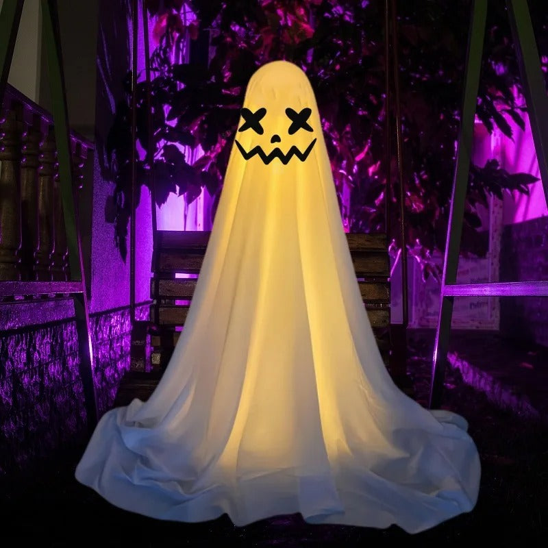 Spooky Ghost Halloween Décor Light – Standing Glowing Ghost Yard & Indoor Decoration