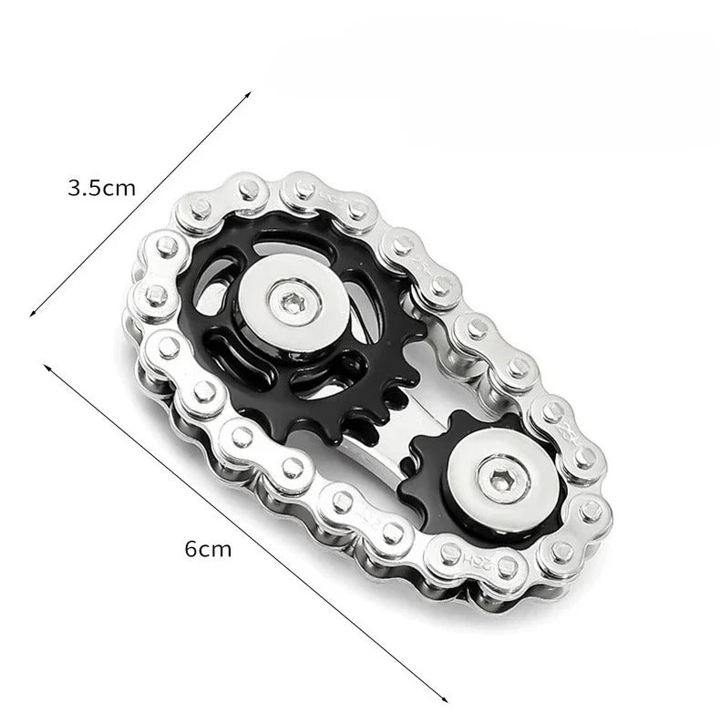 Metal Chain Flywheel Fingertip Gyro Spinner – Anti-Stress Fidget Toy | ADHD & Anxiety Relief