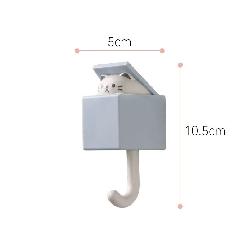 Adhesive Cartoon Cat Hooks