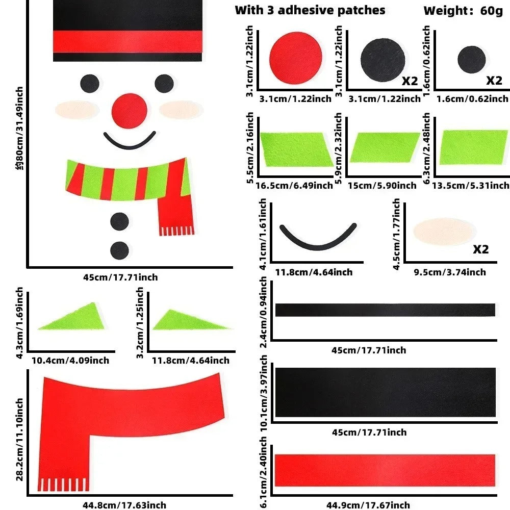 Christmas Door & Window Stickers – Festive Wall Decals for Holiday Home Decoration
