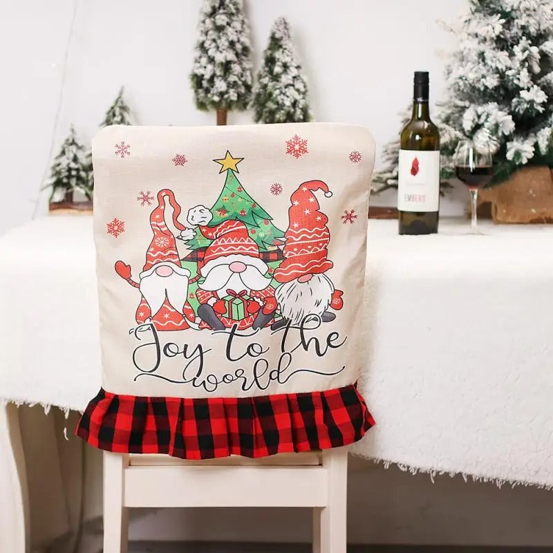 3D Cartoon Figurine Chair Cover Set – Faux Leather Seat Cushion & Back Cover for Home & Office
