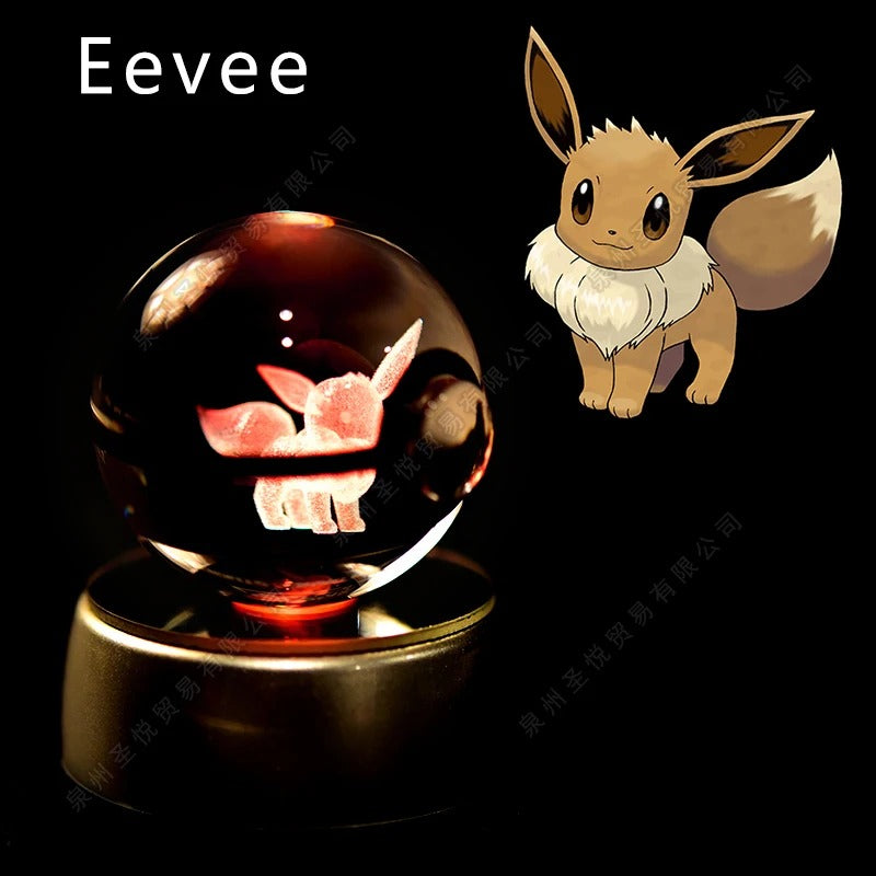 Pokémon 3D Crystal Ball Night Light with Colour-Changing LED Base