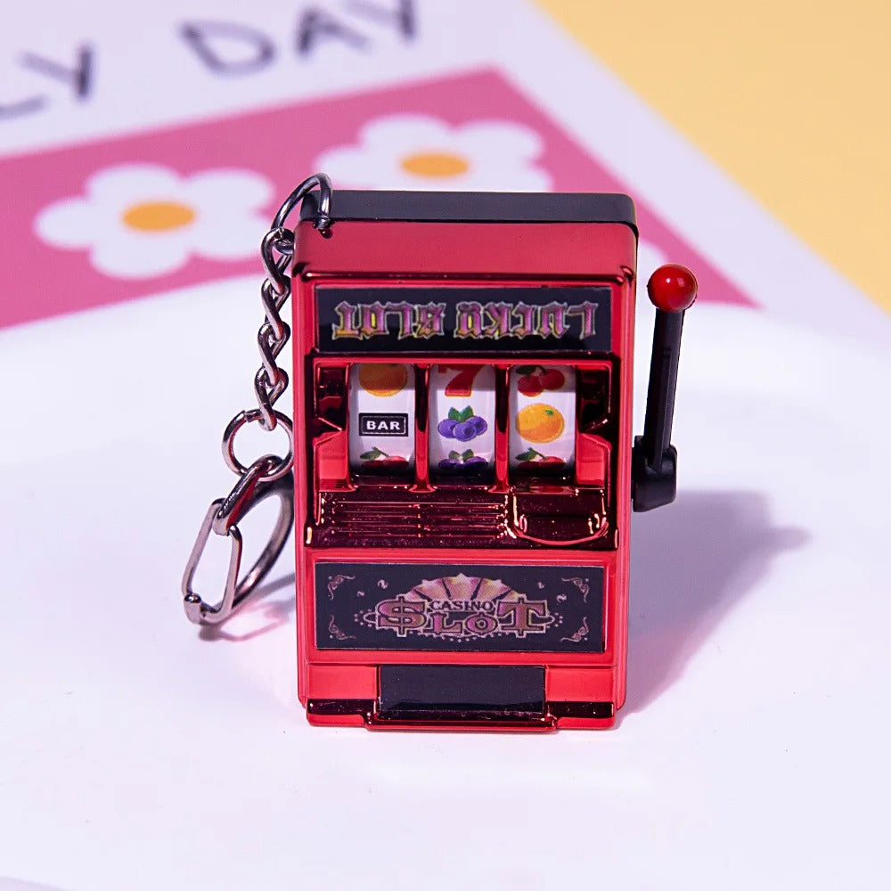 Mini Slot Machine Keychain – Novelty Lucky Charm Keyring Toy for Adults & Gambling Enthusiasts - QuirkyFindsHub