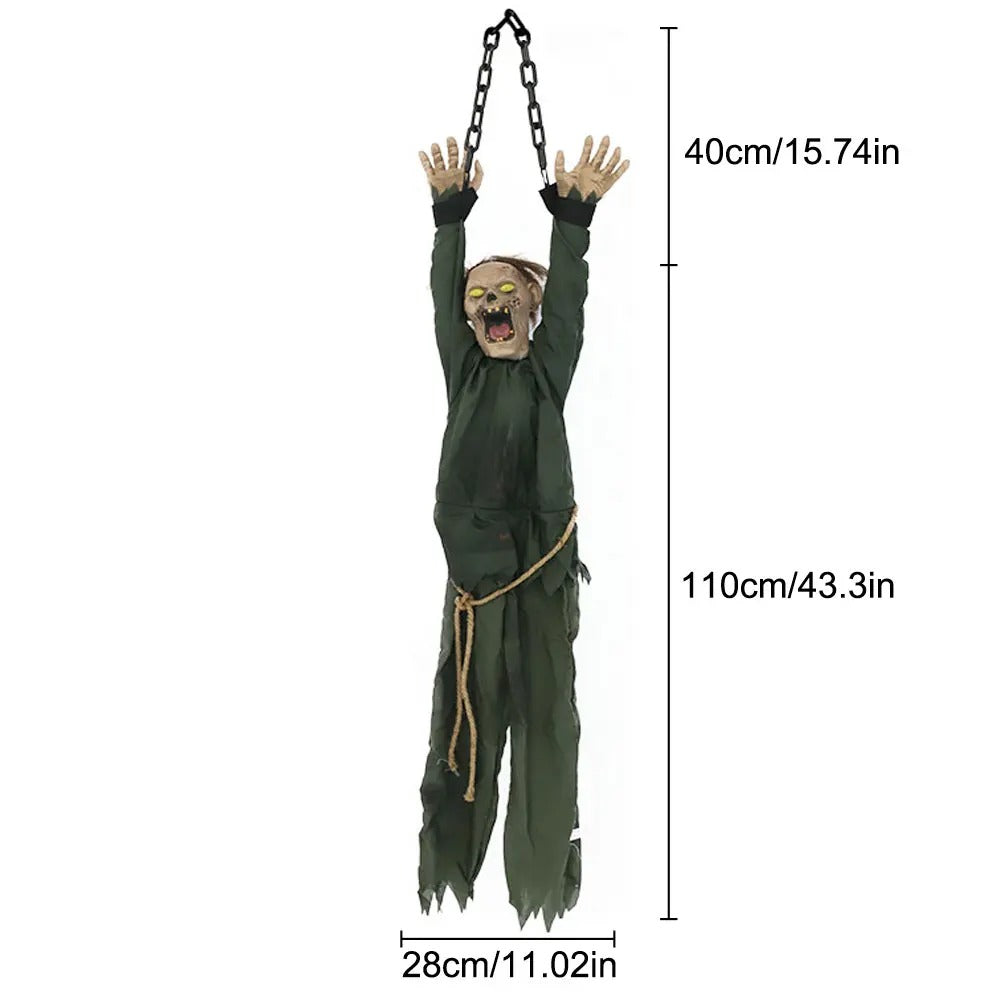 Halloween Hanging Decoration with Light-Up Eyes – Outdoor Yard Haunted House Party Prop