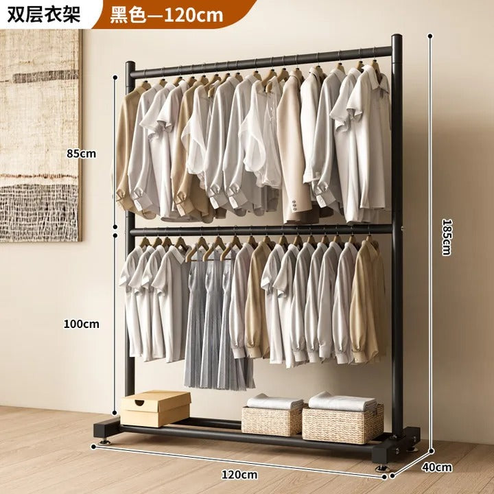 Double Layer Clothes Drying Rack - Heavy Duty Floor Standing Organizer