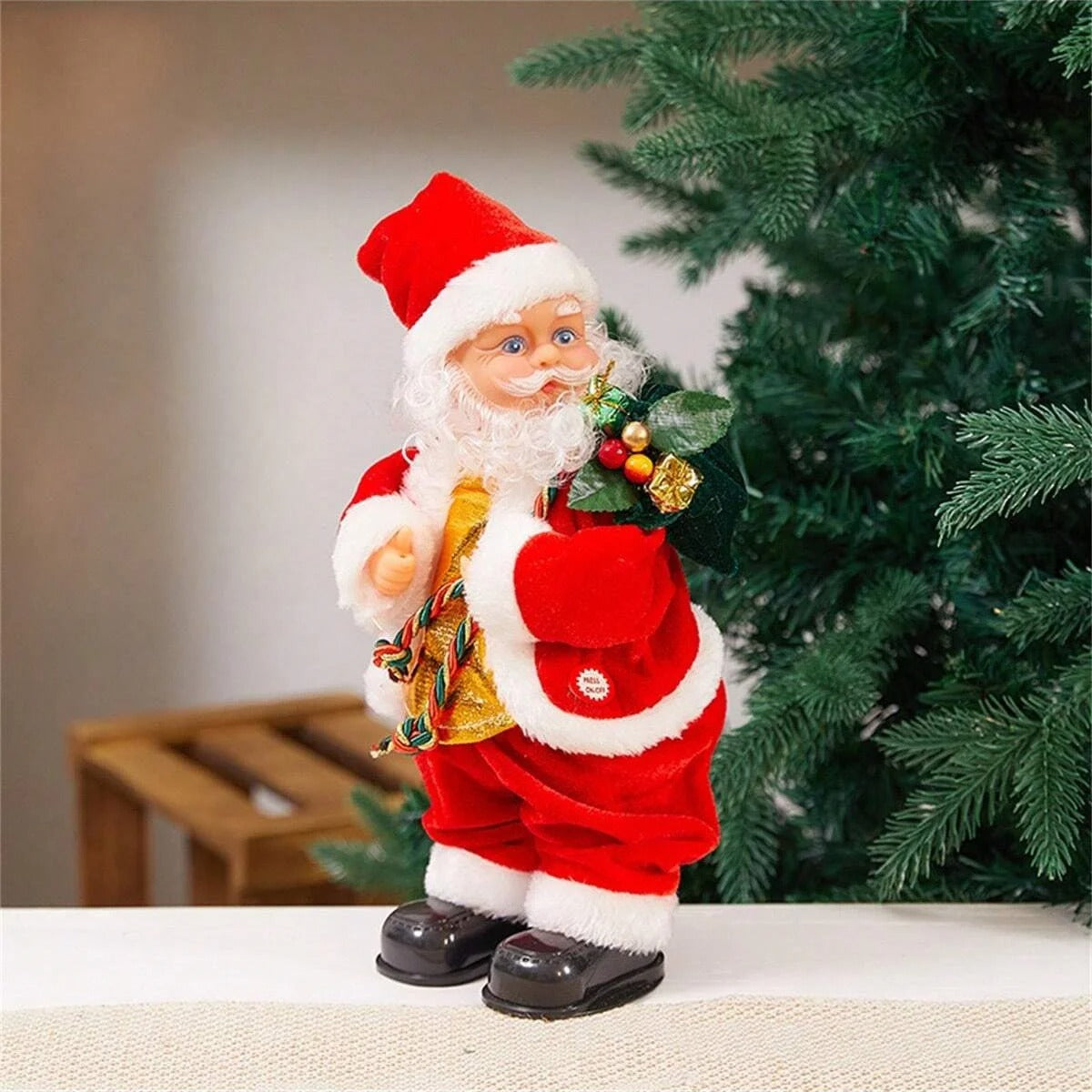 Swinging Belly and Feet Musical Climbing Santa Dancing