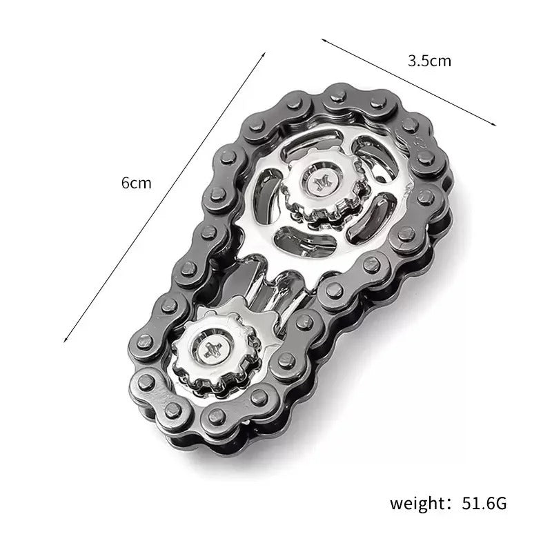 Metal Chain Flywheel Fingertip Gyro Spinner – Anti-Stress Fidget Toy | ADHD & Anxiety Relief