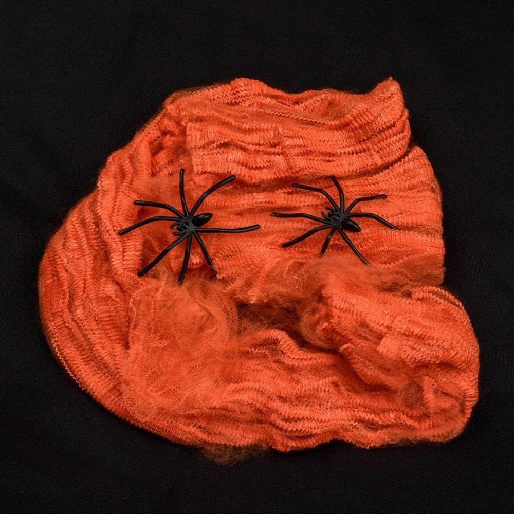Halloween Artificial Spider Web & Cobweb Decoration – Stretchy Gothic Haunted House Decor