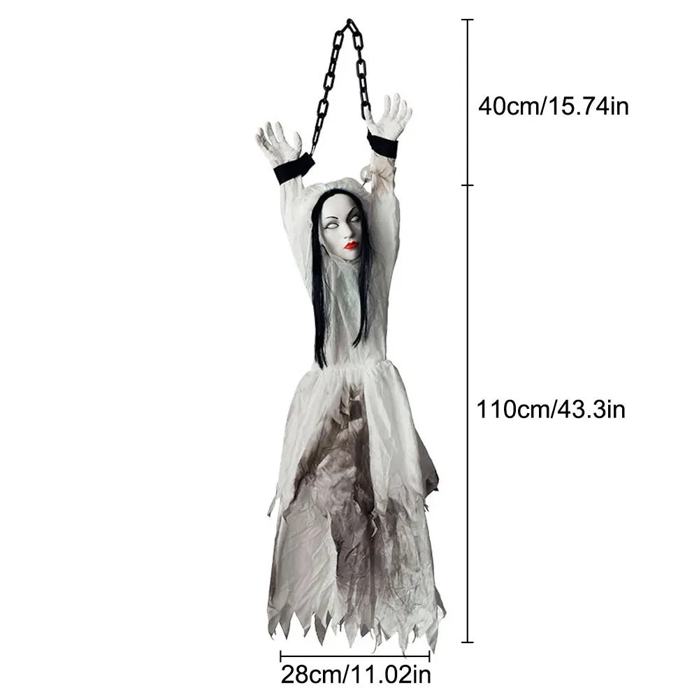 Halloween Hanging Decoration with Light-Up Eyes – Outdoor Yard Haunted House Party Prop