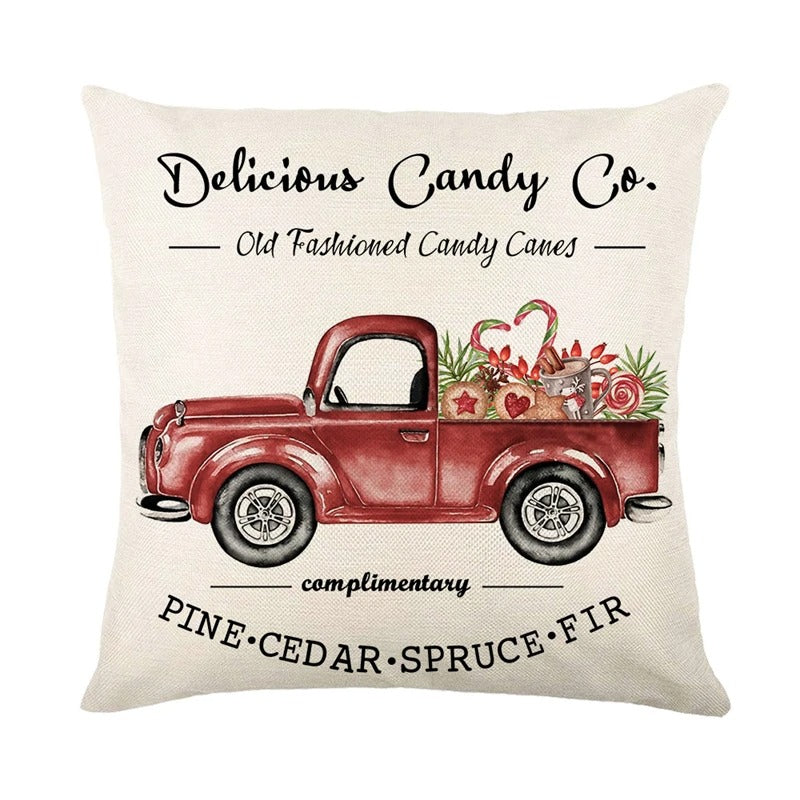 Linen Christmas Cushion Cover – Festive Pillow Case 45x45cm for Holiday Home Décor