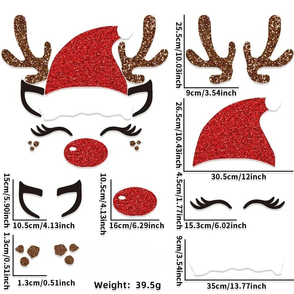 Christmas Door & Window Stickers – Festive Wall Decals for Holiday Home Decoration