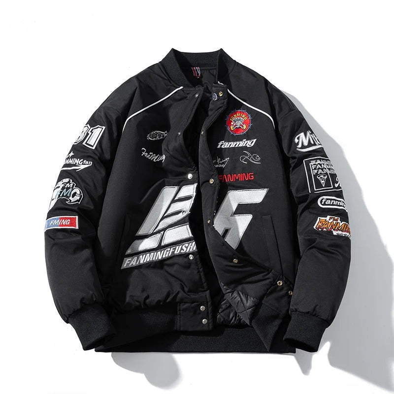 Letter Embroidery Autumn Winter Jacket – Warm Streetwear Style