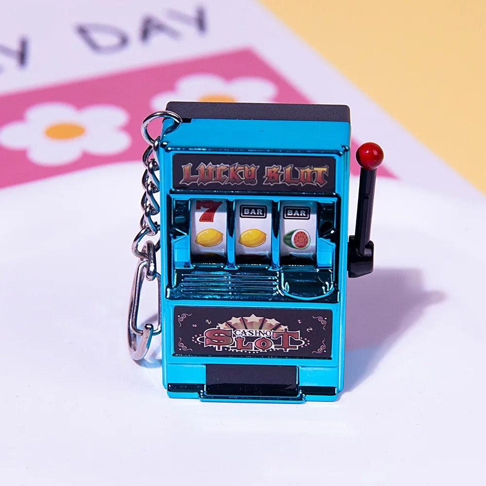 Mini Slot Machine Keychain – Novelty Lucky Charm Keyring Toy for Adults & Gambling Enthusiasts - QuirkyFindsHub