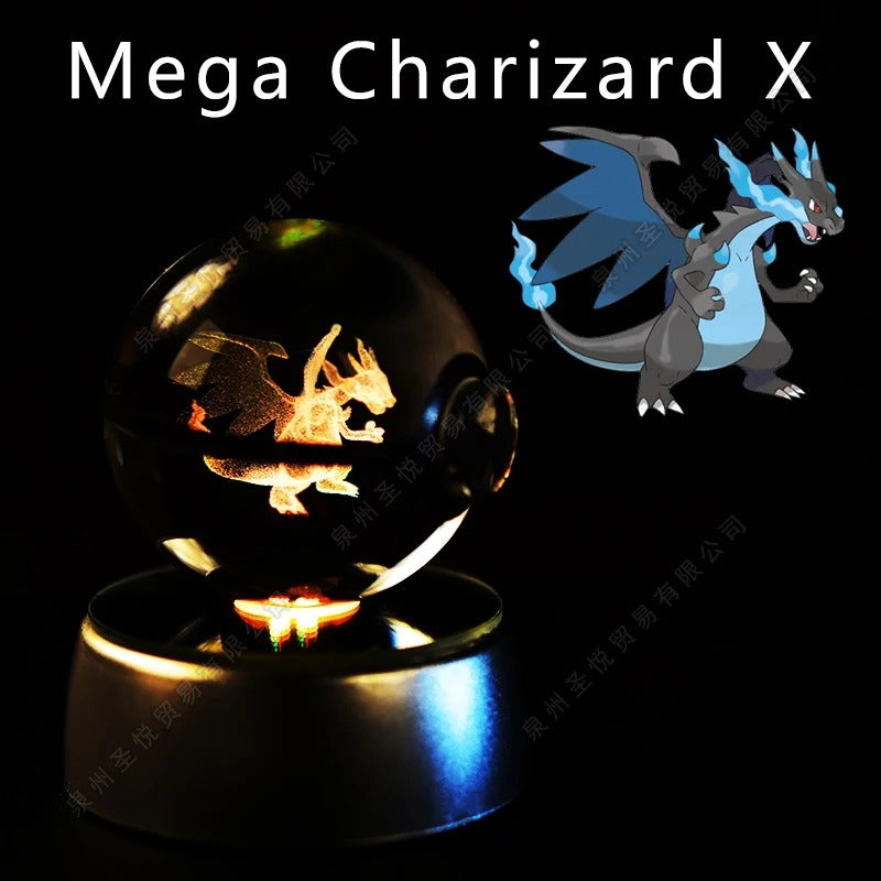 Pokémon 3D Crystal Ball Night Light with Colour-Changing LED Base