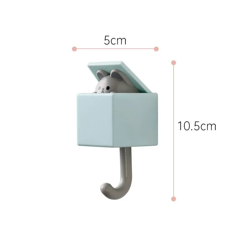Adhesive Cartoon Cat Hooks