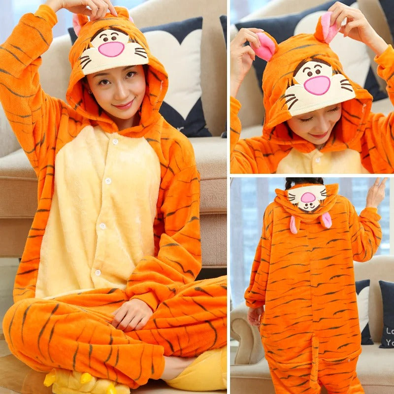 Rainbow Unicorn Kigurumi Onesie – Adorable Hooded Animal Pyjama Costume for Adults & Kids