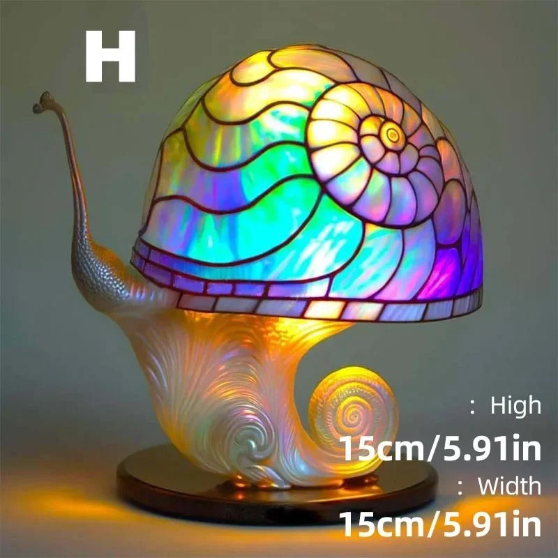 Fairy Mushroom Garden Stained Glass Lamp – Handmade Night Light