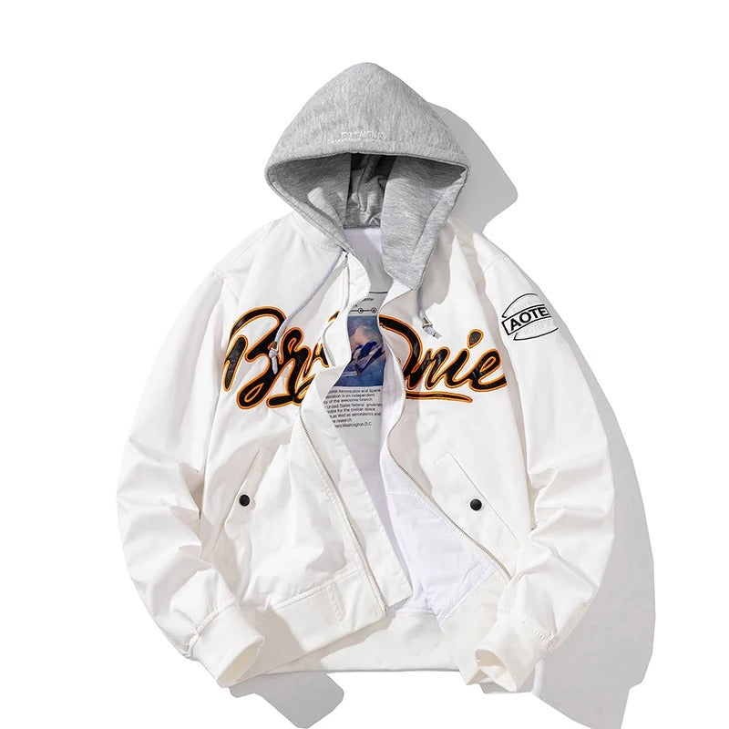 Embroidered Baseball Bomber Jacket - Korean Trendy Pilot Outerwear