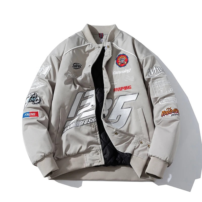Letter Embroidery Autumn Winter Jacket – Warm Streetwear Style