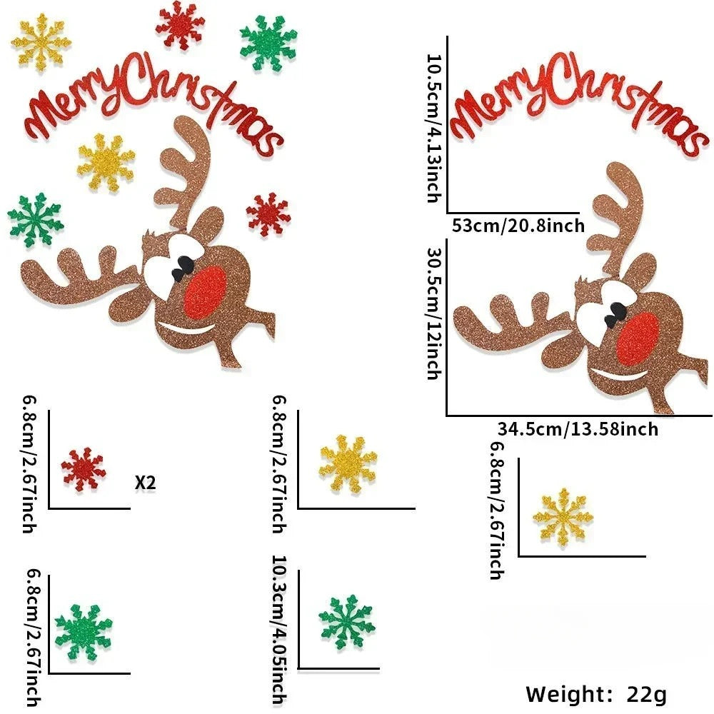 Christmas Door & Window Stickers – Festive Wall Decals for Holiday Home Decoration