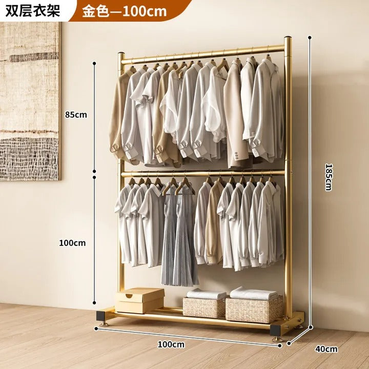 Double Layer Clothes Drying Rack - Heavy Duty Floor Standing Organizer