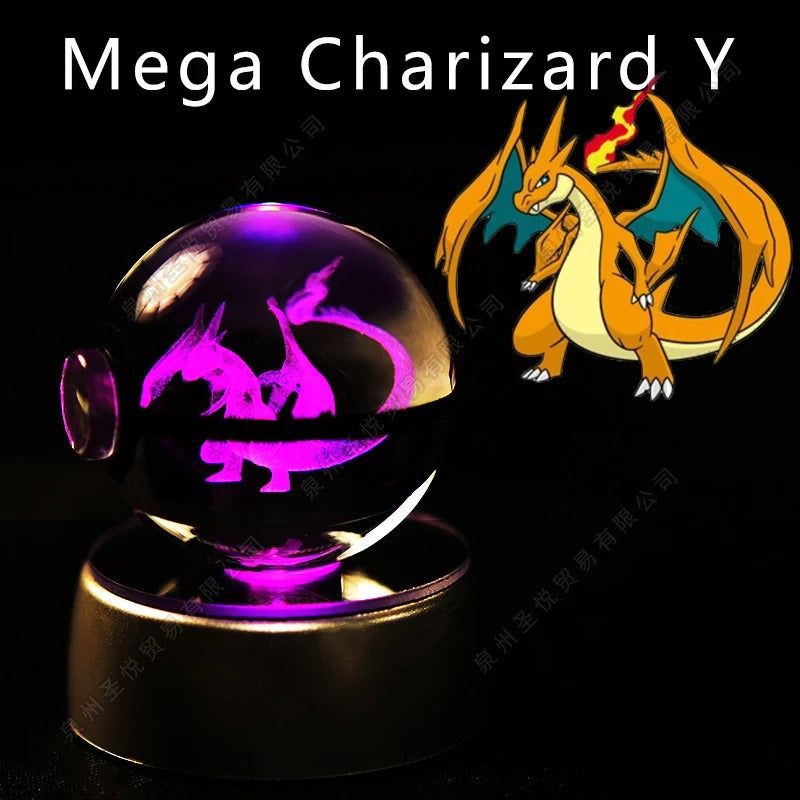 Pokémon 3D Crystal Ball Night Light with Colour-Changing LED Base